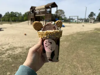 Ice cream sundae with toppings at The Scoop at Willow Oak Farms